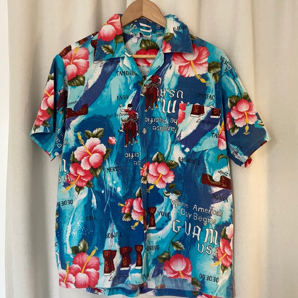 VTG bark cloth Hawaiian shirt